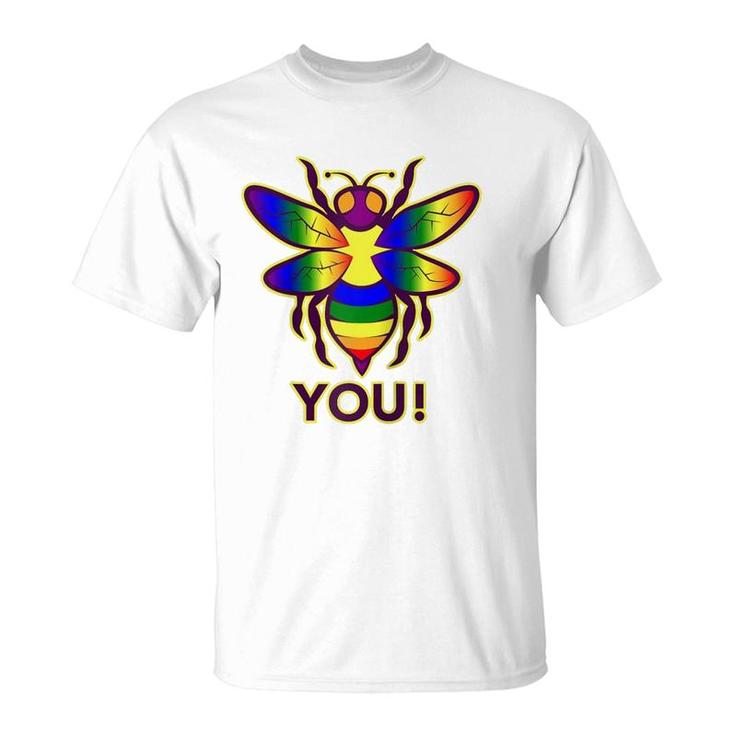 Rainbow Bee You Gay Pride Awareness  T-Shirt