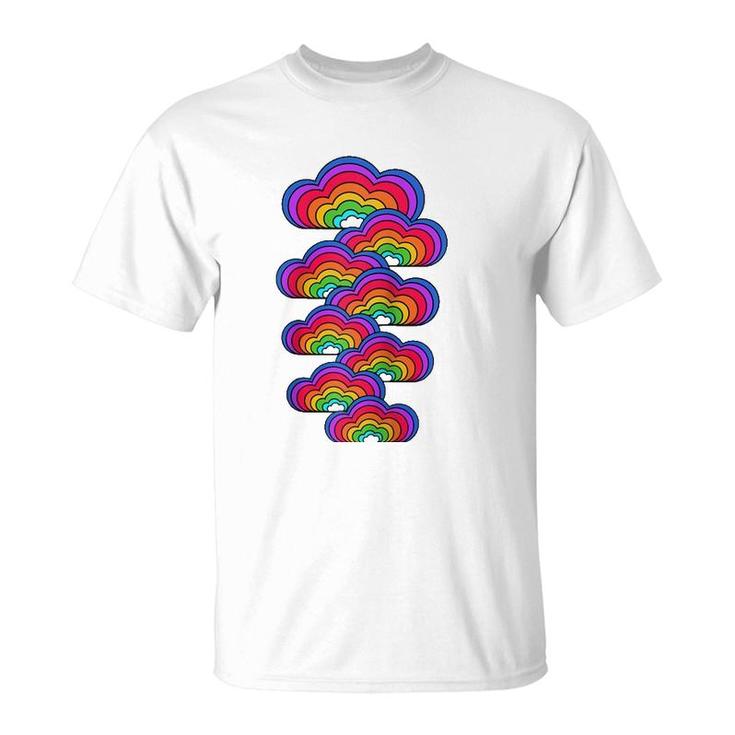 Rainbow Clouds Colorful Gender Flag Lgbt Lgbtq Gay Pride  T-Shirt
