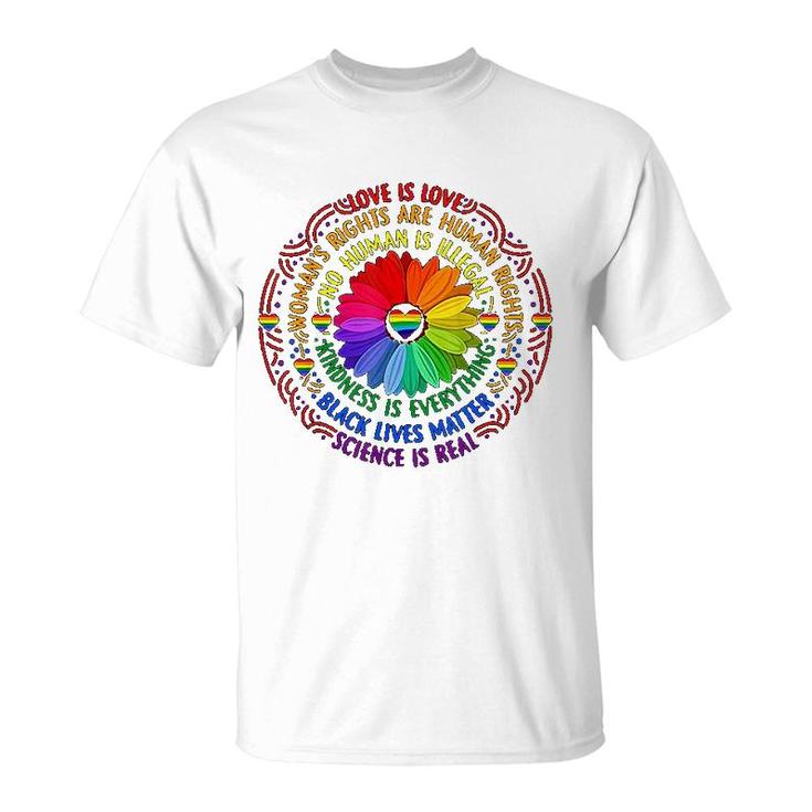 Rainbow  Science Lgbt Pride Flower T-Shirt