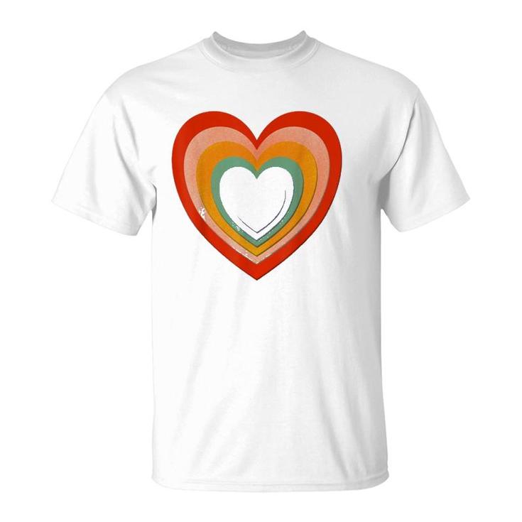 Rainbows And Heart Cutouts Valentines Love  T-Shirt