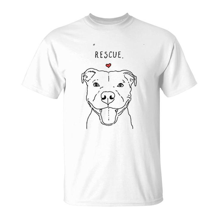 Rescue Love Smiling Pit Bull Pittie Pitbull Dog Lover T-shirt