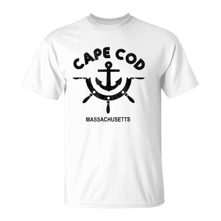Retro Cape Cod Massachusetts Anchor Distressed T-Shirt