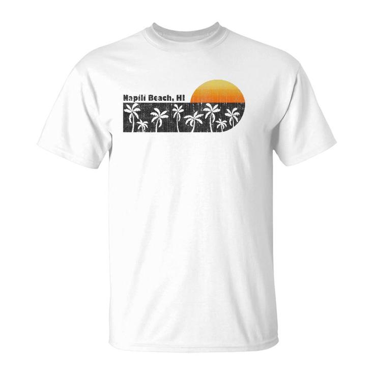 Retro Hawaiian Beach Vintage Napili Bay Sunset T-Shirt