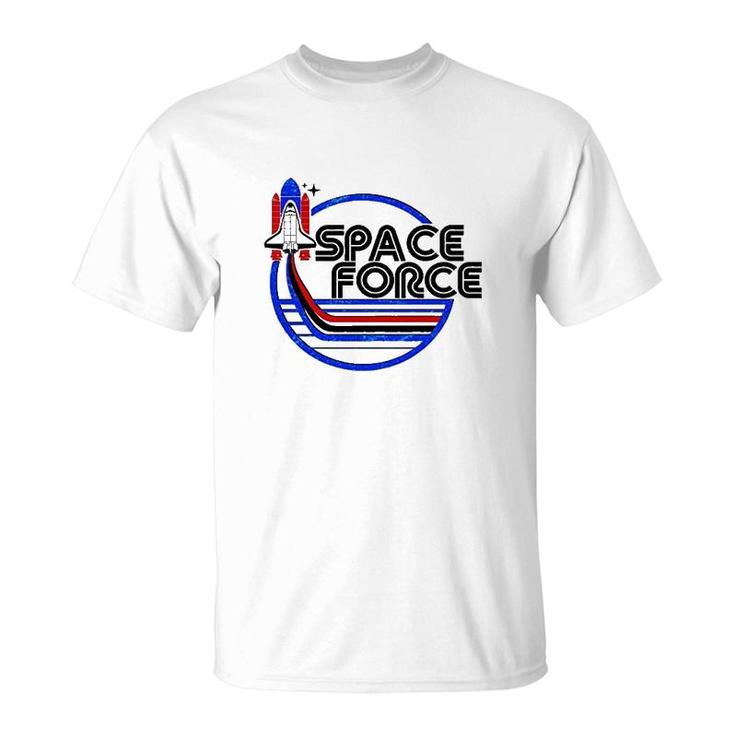 Retro Usa American Space Force Emblem T-Shirt