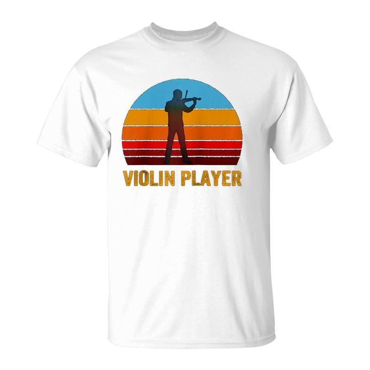 Retro Vintage Style Sunset Violin  T-Shirt