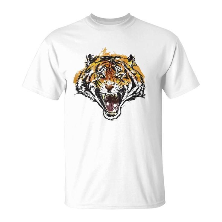 Roaring Tiger Fierce And Powerful  T-Shirt