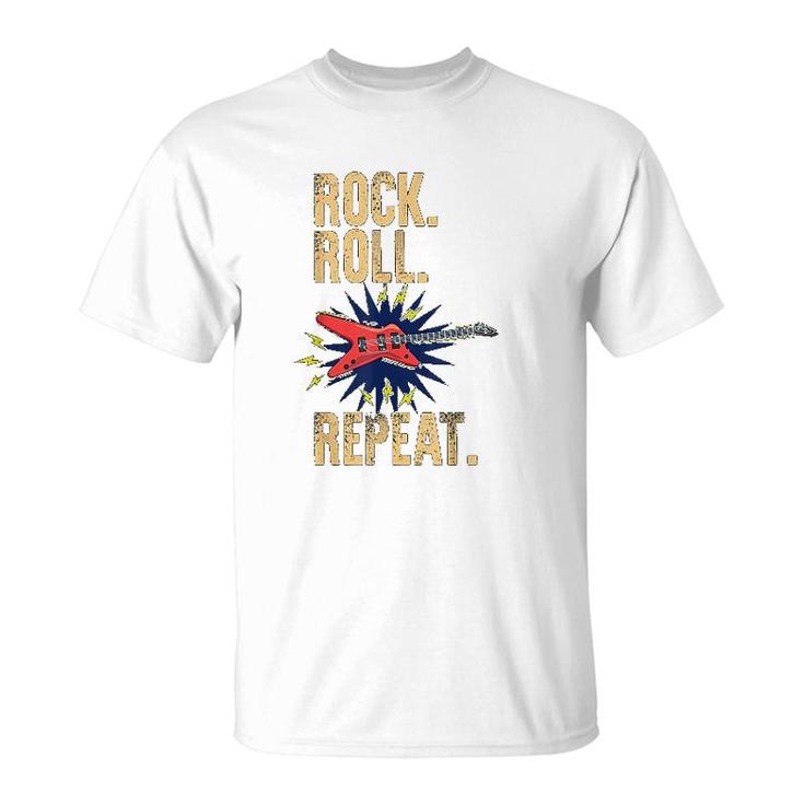 Rock Roll Guitar Repeat T-Shirt