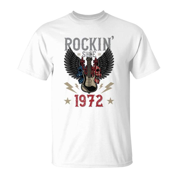 Rockin Since 1972 T  Rock N Roll Lovers 50Th Birthday Premium  T-Shirt