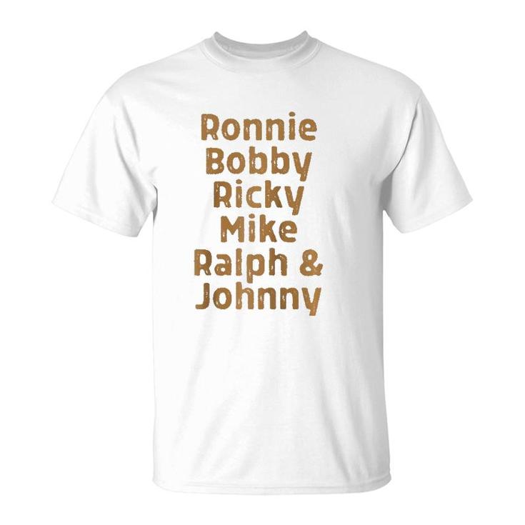 Ronnie Bobby Ricky Mike Ralph And Johnny Melanin Raglan Baseball Tee T-Shirt