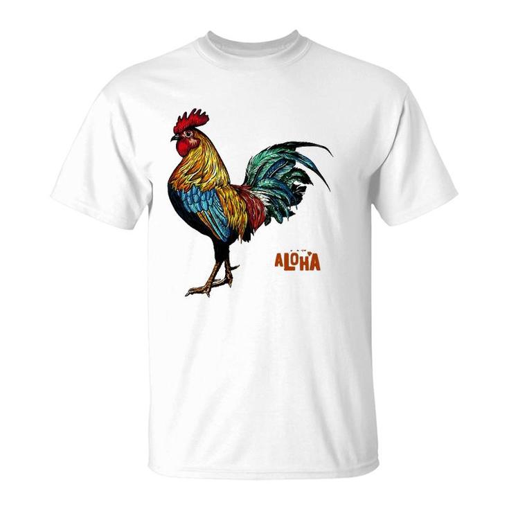 Rooster Chicken Hawaii Aloha Hawaiian Premium T-Shirt