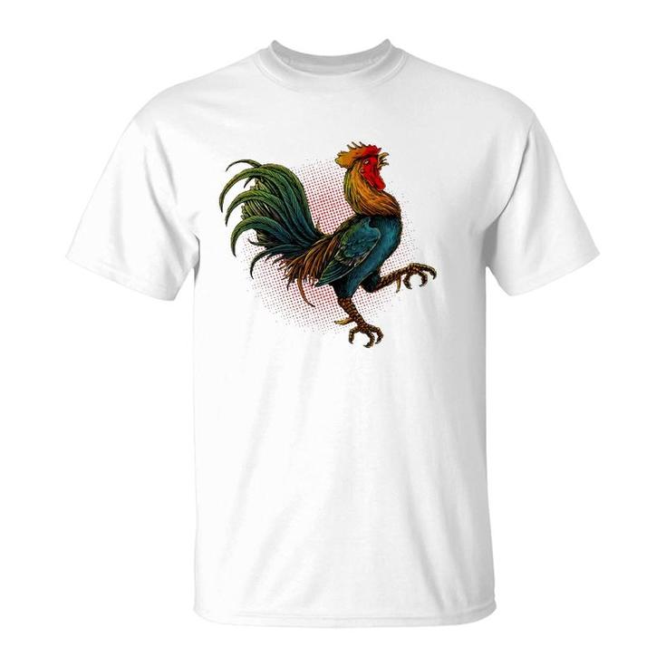 Rooster Male Chickens Awesome Birds Rooster Crows T-Shirt
