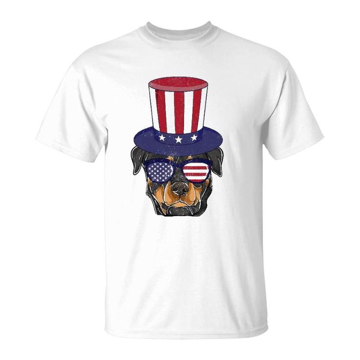 Rottweiler Patriotic Dog Mom & Dad S 4Th Of July Usa T-Shirt