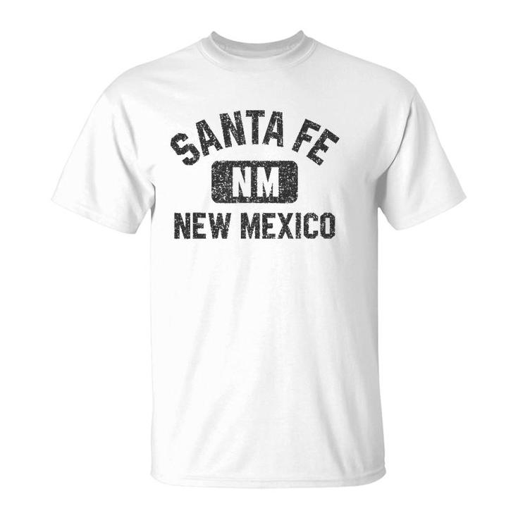 Santa Fe Nm Gym Style Black With Distressed Black Print T-Shirt