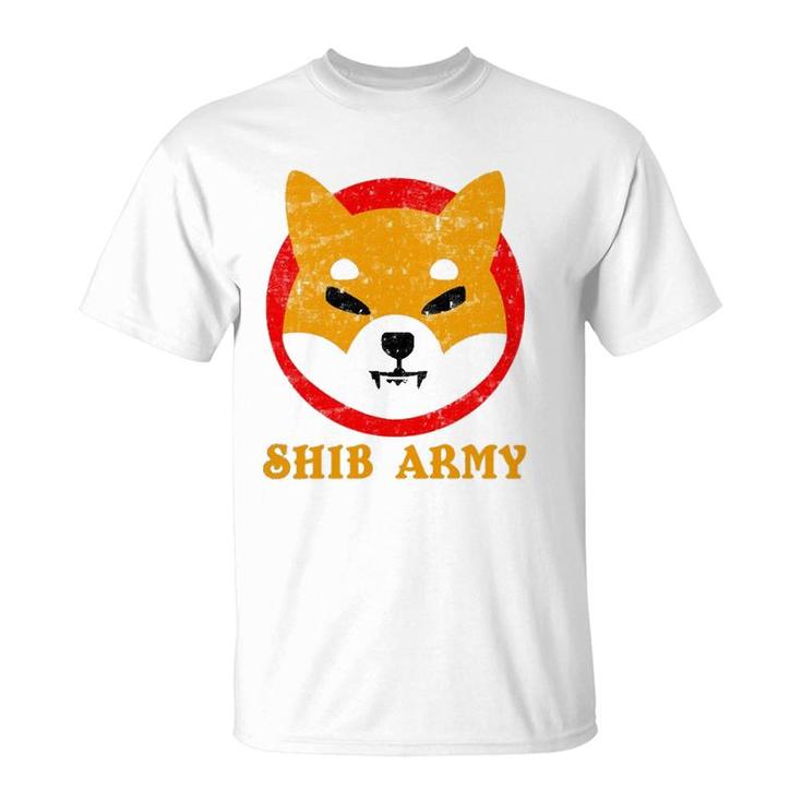 Shib Army Shiba Inu Token Design Shibarmy Cryptocurrency  T-Shirt