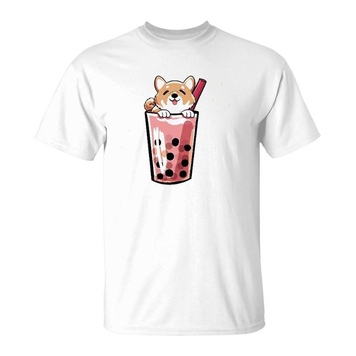Shiba Inu Boba Bubble Milk Tea Kawaii Japanese Dog Owner T-Shirt
