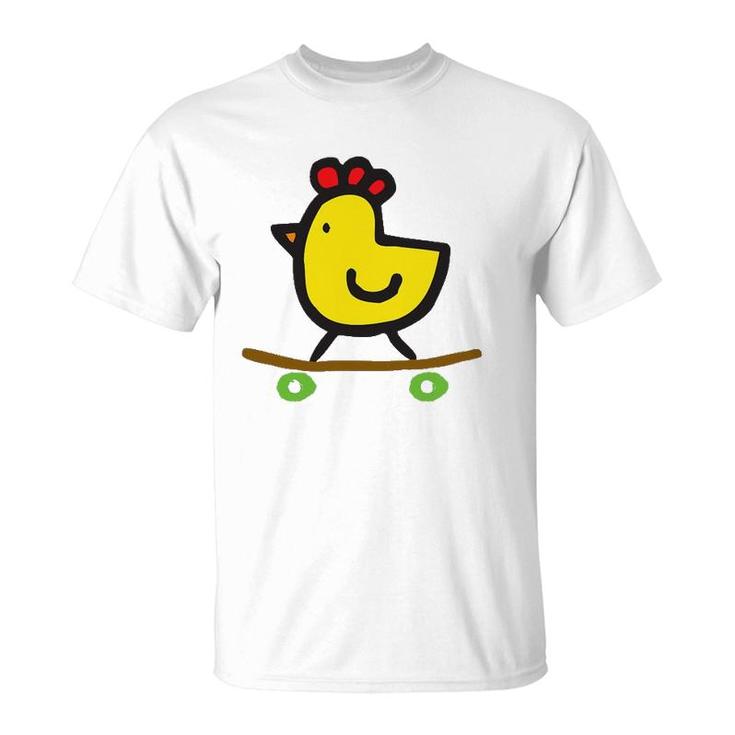 Skateboard Chick- Cute Funny Chicken T-Shirt
