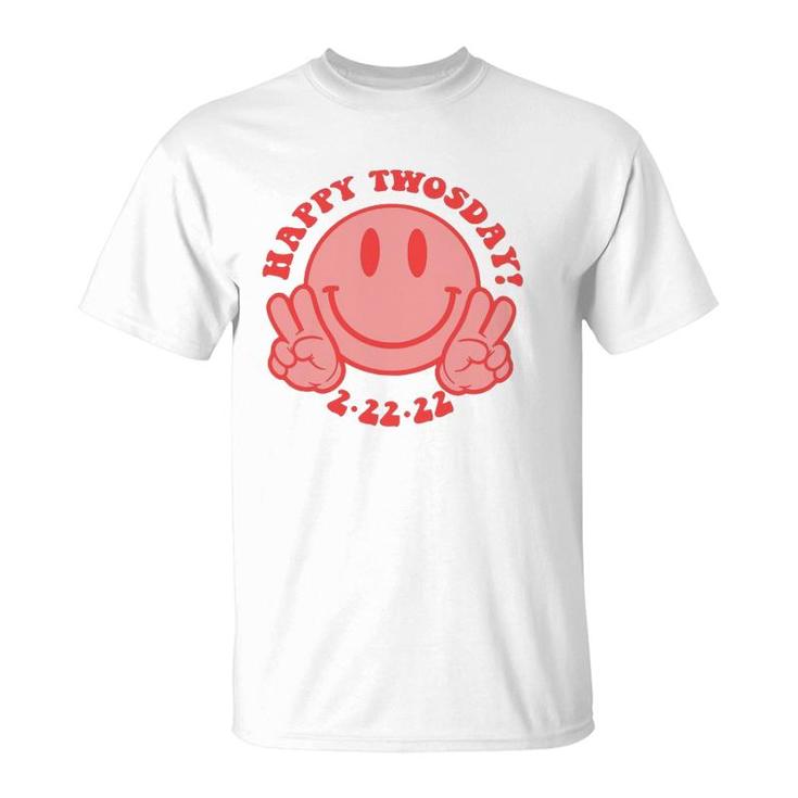 Smile Face Happy Twosday 2022 February 2Nd 2022 - 2-22-22 Gift T-Shirt