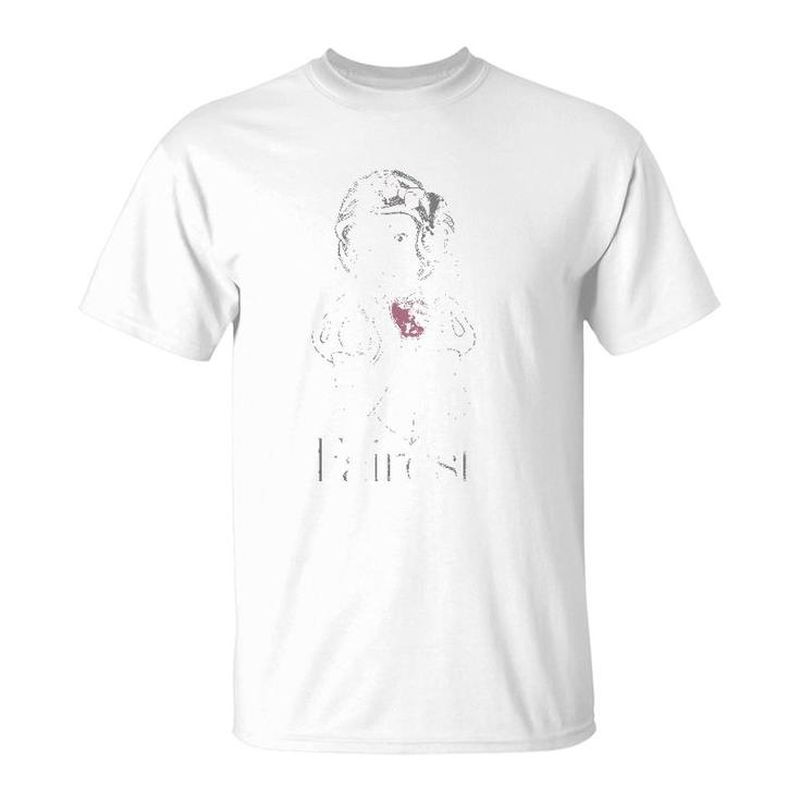 Snow White Fairest Portrait Faded Graphic T-Shirt