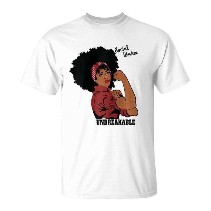 Social Worker Typography Awareness Gift Black Women Raglan Baseball Tee T-Shirt