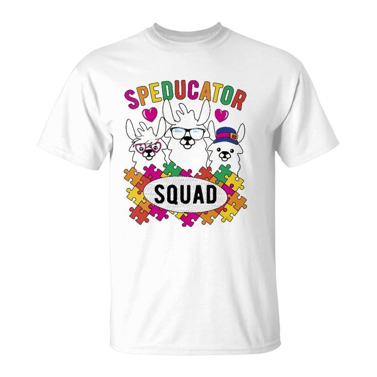 Speducator Squad Llama Autism Special Education Teacher Sped T-Shirt