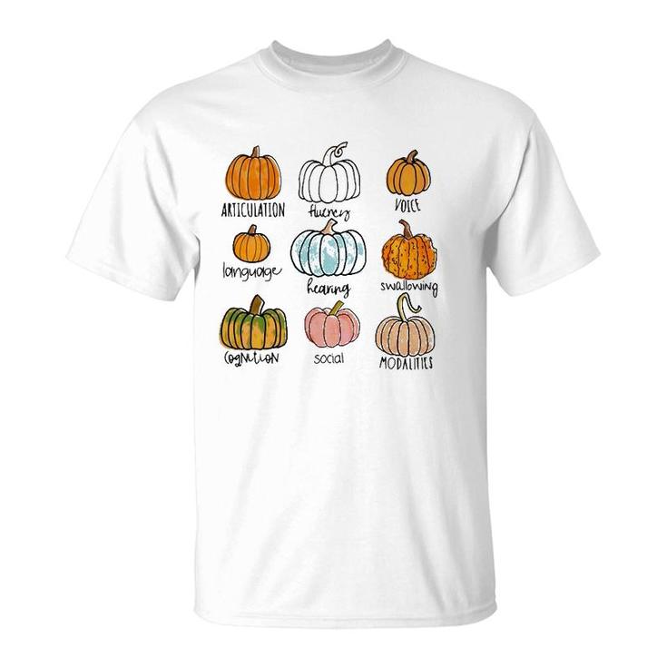 Speech Therapy Halloween Pumpkins For Slp Therapist T-Shirt