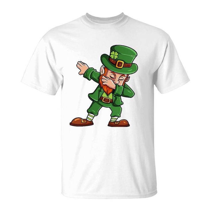 St Patrick's Day Dabbing Leprechaun Irish Boys Girls Kids Dab T-Shirt