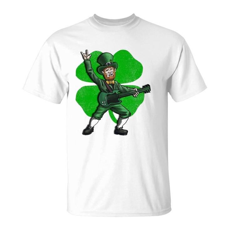 St Patrick's Day Rock And Roll Leprechaun Guitar T-Shirt