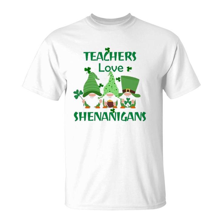 St Patrick's Day S His And Hers Four Leaf Clover Teacher T-Shirt