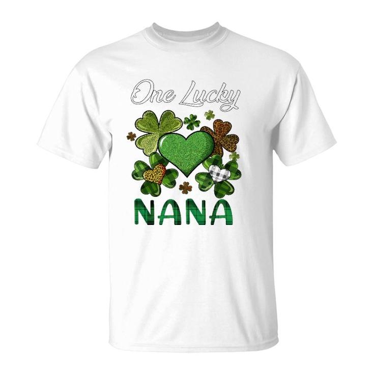 St Patrick's Day Women's Shamrock Buffalo Plaid Lucky Nana T-Shirt