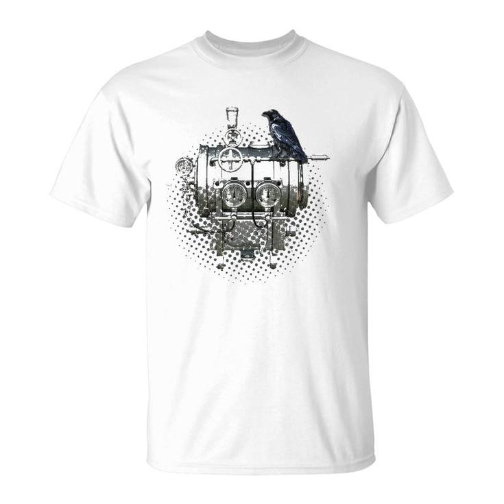 Steampunk Crow Of Mechanical Machines T-Shirt