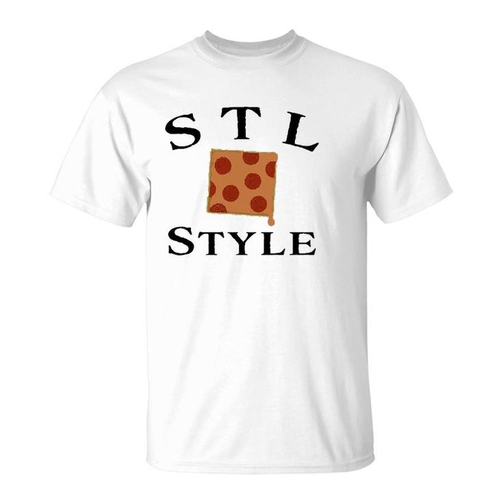 Stl St Louis Style Pepperoni And Provel Square Pizza T-Shirt