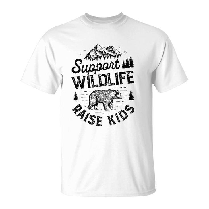 Support Wildlife Raise Kids Boys  Mom Dad Mother Parent T-Shirt