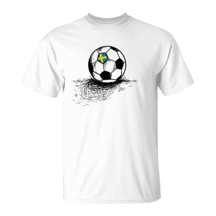 Sweden Soccer Ball Flag Jersey - Swedish Football Gift T-Shirt