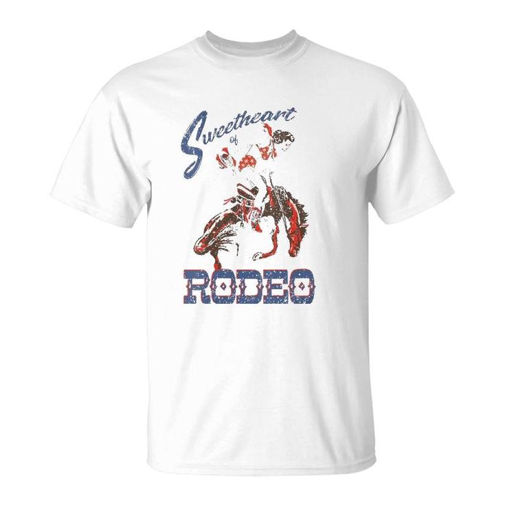 Sweetheart Of The Rodeo Western Cowboy Cowgirl Vintage Cute V-Neck T-Shirt