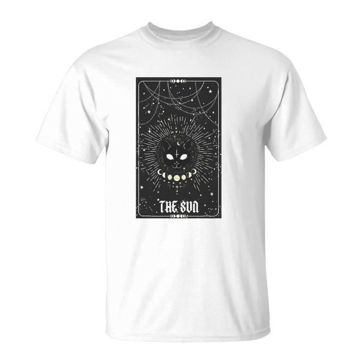 Tarot Card Crescent Sun And Cat Graphic T-Shirt