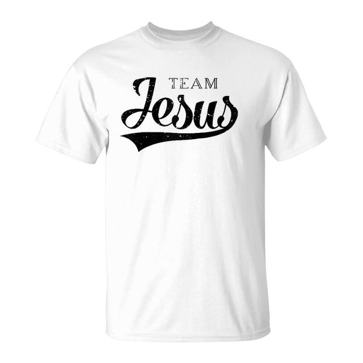 Team Jesus Retro Baseball Jersey Style Christian Raglan Baseball Tee T-Shirt
