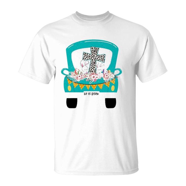 Th Cute Christian Cross Easter Truck Bunny Egg Costume T-Shirt