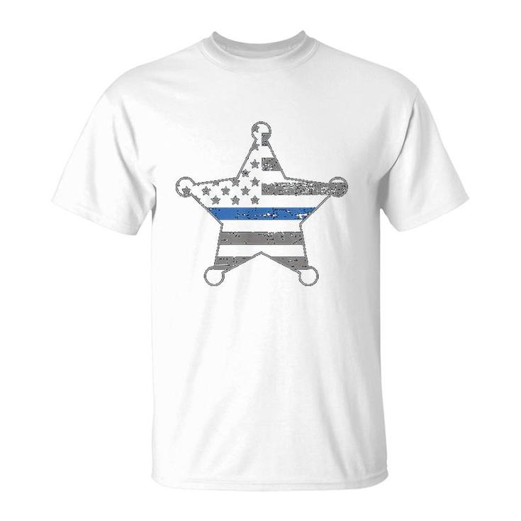 Thin Blue Line Deputy Sheriff Star T-Shirt
