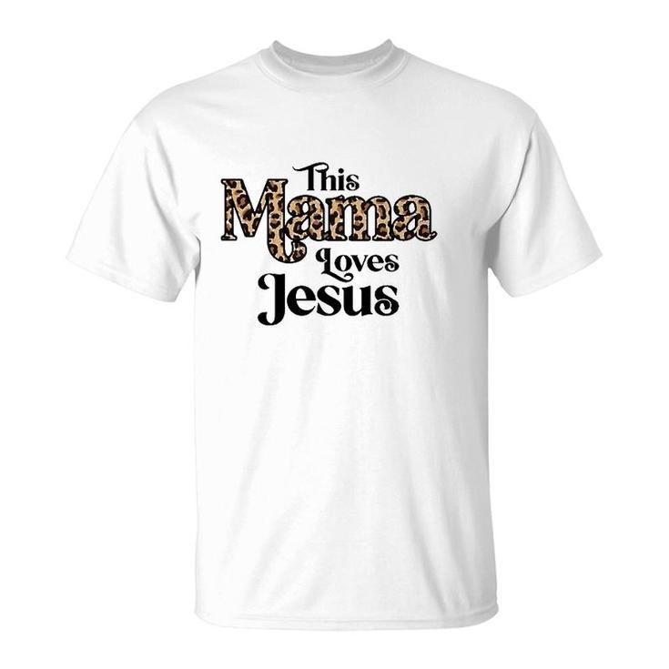 This Mama Loves Jesus Leopard Print T-Shirt