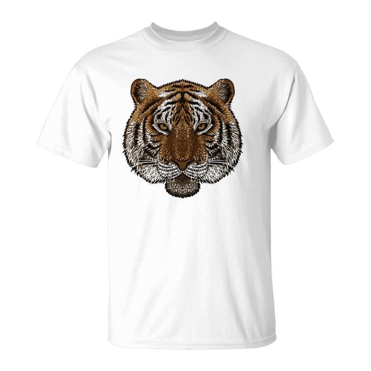 Tiger Face Fearless Tiger Head Roaring Animal Kids Boys T-Shirt