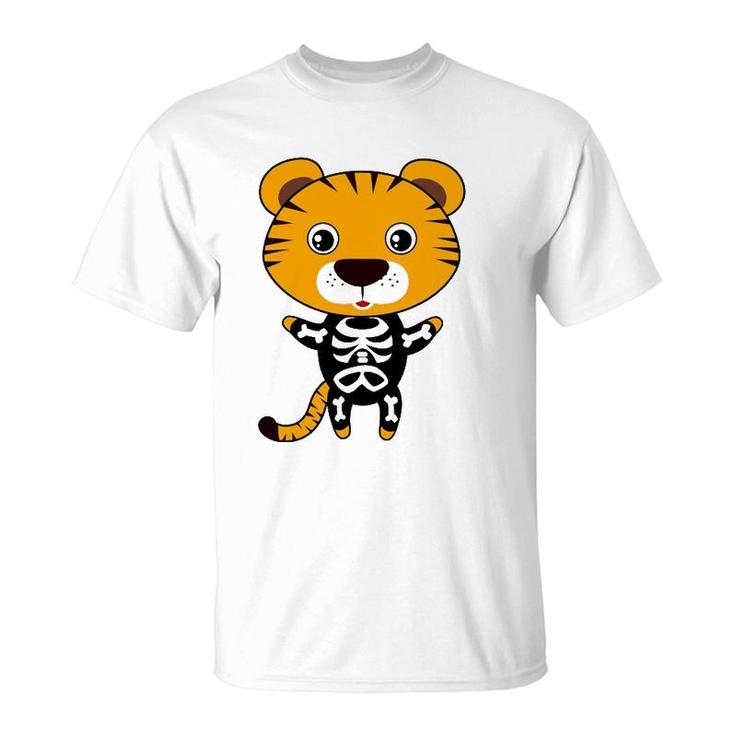 Tiger Skeleton Xray Costume Cute Easy Animal Halloween Gift T-Shirt