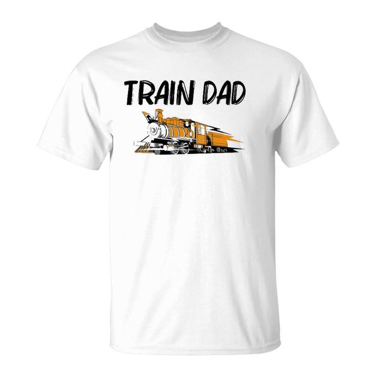 Train Gift For Dad Men Cool Locomotives Train Conductors T-Shirt