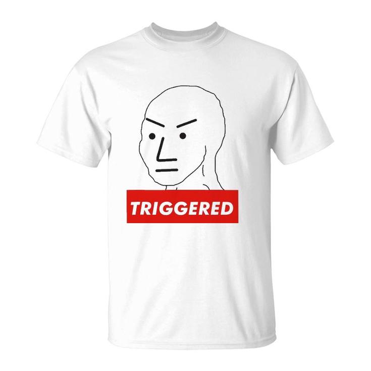 Triggered Npc Non Playable Character Sjw Wojak Meme T-Shirt