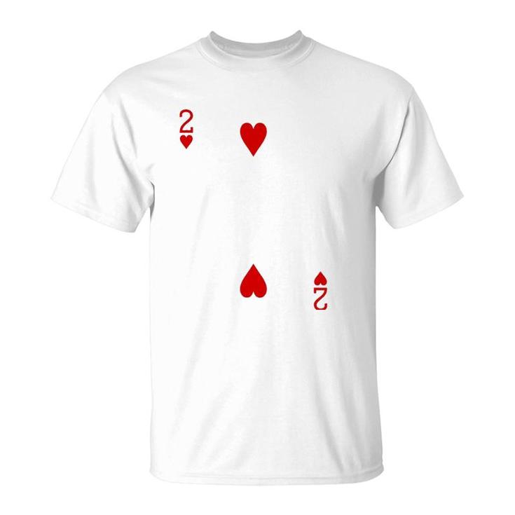 Two Of Hearts Playing Card T-Shirt