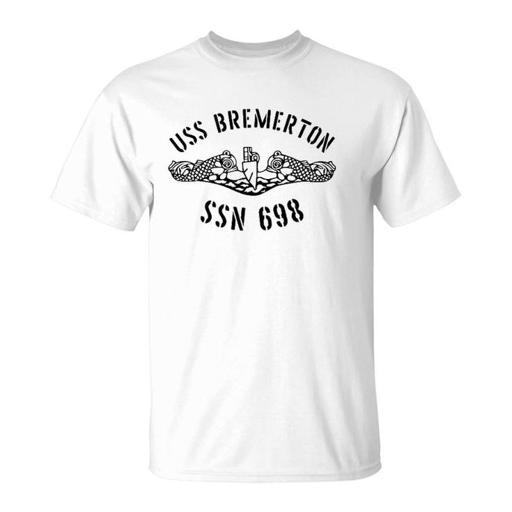 Uss Bremerton Ssn 698 Attack Submarine Badge Vintage  T-Shirt