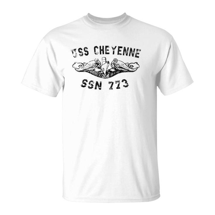 Uss Cheyenne Ssn 773 Attack Submarine Badge Vintage T-Shirt