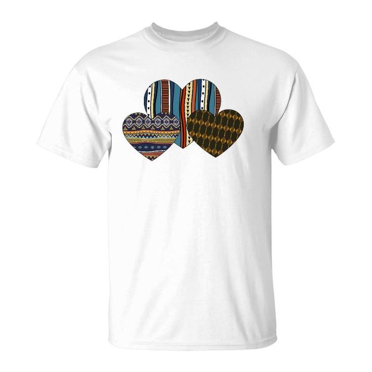 Valentine Three Hearts African American Valentine's Day T-Shirt
