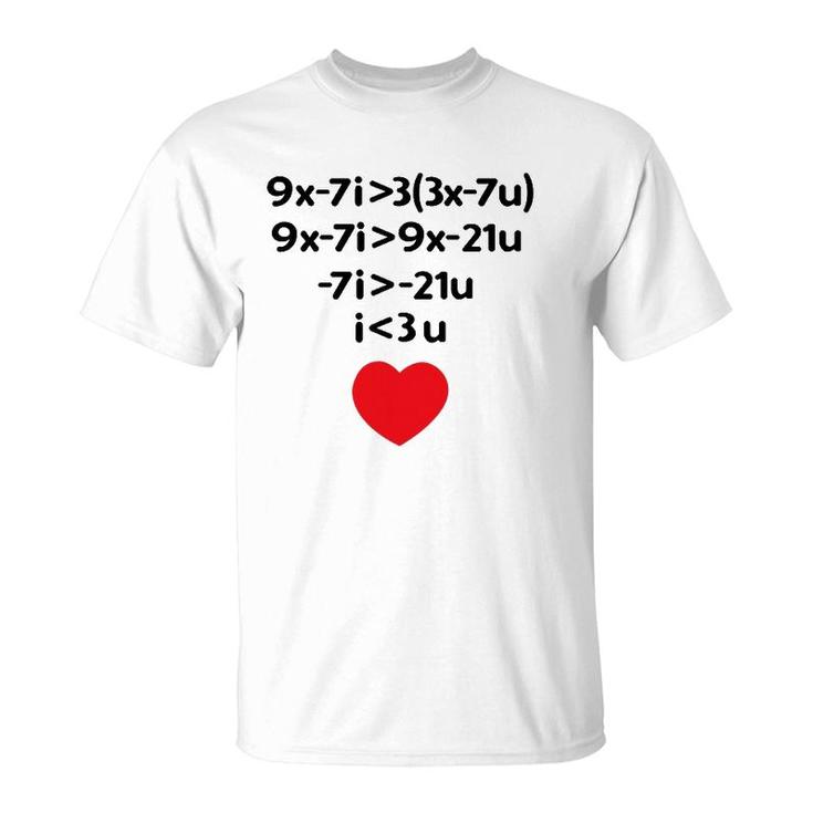 Valentine's Day Math Equation For I Love You Heart T-Shirt