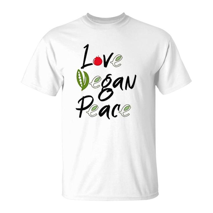 Vegan Power Love Vegan Peace T-Shirt