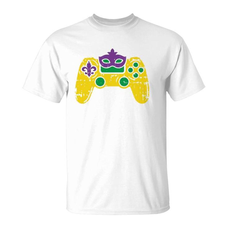 Video Game Controller Gamer E Sports Mardi Gras Carnival  T-Shirt